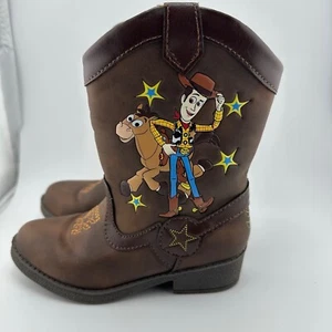 Disney Pixar Toy Story Woody Western Cowboy Boots Zip Up Toddler Kids Size 9 - Picture 1 of 8