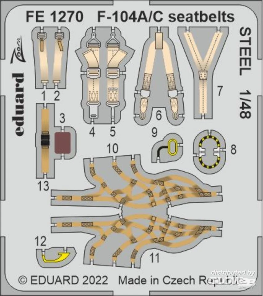 Eduard Accessories: F-104A/C seatbelts STEEL 1/48 in 1:48 [7241270] - Immagine 1 di 1