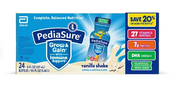 Batido nutricional PediaSure Grow and Gain para niños, vainilla 24x8 fl. oz.  Foto 1 de 3