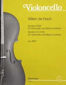 William De Fesch Sonata in D Minor for cello and  basso continuo    piano part - Picture 1 of 1