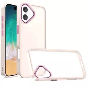 Custodia per iPhone 16 Plus 6,7 pollici morbida acrilica ibrida pulsanti metallo + vetro temperato - Foto 1 di 15