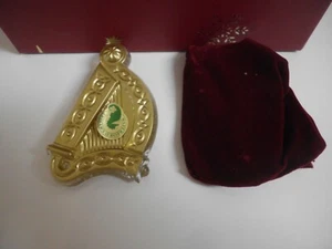 Waterford 2014 Gold Harporno Ornament mit Enchancer Neu im Karton - Bild 1 von 4