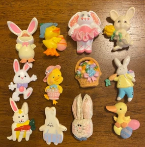 Vintage Easter Novelty Pin Lot Bunnies Chicks Baskets Most Hallmark - Picture 1 of 7