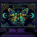 Gothic Butterfly Blacklight Wall Art Poster Tapestry Wall Hanging UV Reactive