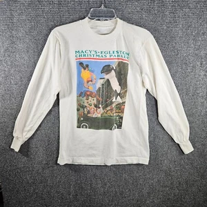 Vintage Macy's Egleston Christmas Parade Long Sleeve Tshirt White Rare - Picture 1 of 3