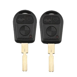 2Pcs For BMW E31 E32 E34 E38 3 5 7 Series 3 Buttons Smart Key Case Shell Fob - Picture 1 of 5