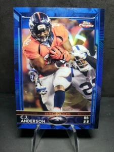 2015 Topps Chrome Set C.J. ANDERSON BLUE REFRACTOR PARALLEL SP#D/199 #48 BRONCOS - Picture 1 of 2