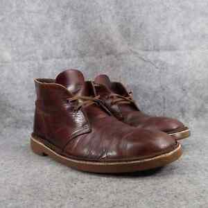 Clarks Shoes Mens 10 Boots Desert Brown Leather Classic Bushacre Lace Up Chukka
