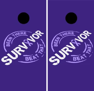 Cancer Survivor Cornhole Wrap Boards Decals Bag Toss Game Stickers - Picture 1 of 1