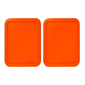 Ersatzdeckel für 3 Tassen Pyrex Abdeckung Rechteckig (5,75" x 7,75") ORANGE (2er Pack) - Bild 1 von 1