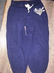 Justice sz 12 navy capri sweatpants sequin logo  - Picture 1 of 5