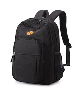  Classical Basic Travel Backpack For School Water Resistant Bookbag Black - Picture 1 of 7