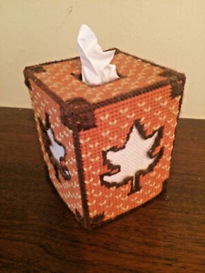 Handgefertigte Nadelspitze Taschentuch Box Abdeckung Herbst Motiv - Bild 1 von 6