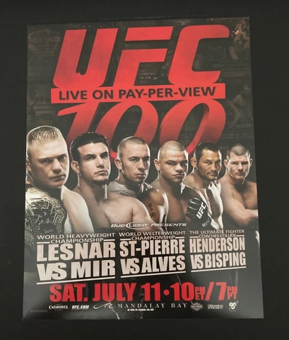 UFC 100 Mini Poster 8x11 Vintage Brock Lesnar George St Pierres Frank Mir Cover