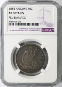 1855 Arrows Seated Liberty Half Dollar NGC XF-Details - Picture 1 of 2