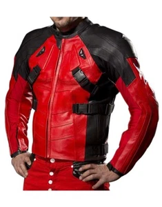 Motorcycles DeadPool Sport Race & Track Motorbiker Racing Leather Jacket - Bild 1 von 4