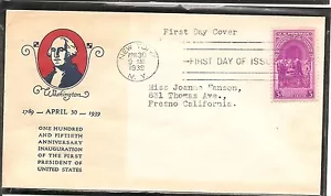 US SC # 854 Washington Inauguration FDC. Cacheted - Picture 1 of 1