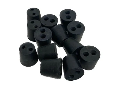 (Lot of 13) ARTHUR THOMAS Size 4 Laboratory Rubber Stoppers 2-Holes HR-108 - Image 1 of 3