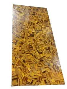 96" x 48" Marble Table Top Tiger Eye Semi Precious Stones Handicraft Work - Picture 1 of 1