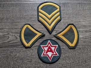 Lot of 4 Authentic WWII & Military Patches: 7th Army Corps, Sergeant & Private 1 - Picture 1 of 7