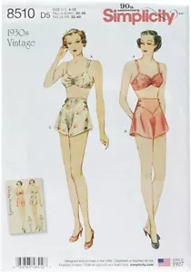 Simplicity 8510 1930s Uncut Vintage Bra & Tap Pants Sewing Pattern - Picture 1 of 6