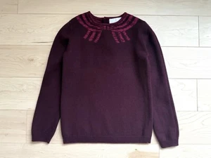EUC Jacadi Paris Big Girls Wool / Cashmere Blend Pullover Sweater in Burgundy 10 - Picture 1 of 15