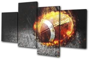 American Football Abstract Sports MULTI CANVAS WALL ART Picture Print - Picture 1 of 1