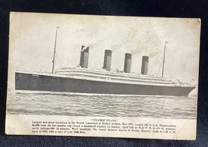 RMS Titanic Disaster Postcard Tichnor Brothers Boston c1912 Printed - Picture 1 of 2