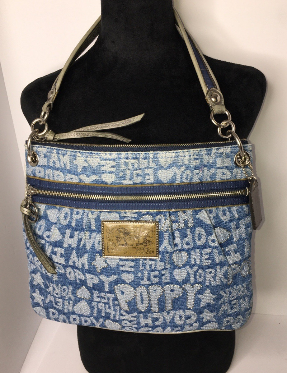 美品コーチCoach Poppy Shoulder Bag Blueワンショルダ Coach Poppy Blue Bags & Handbags for Women for sale | eBay