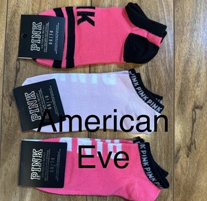 Victoria's Secret PINK Low Ankle Socks 3 Pairs Pink -New with Tags - Picture 1 of 4
