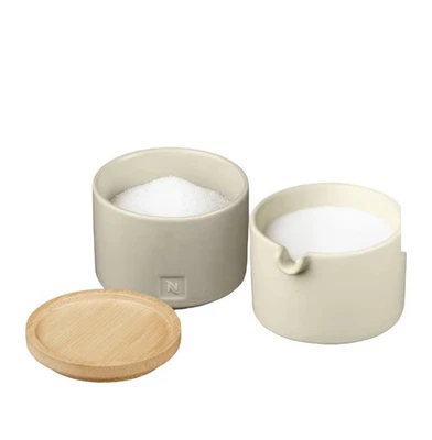 NIB Nespresso stackable serving set creamer and sugar canister minimalist - Image 1 of 4