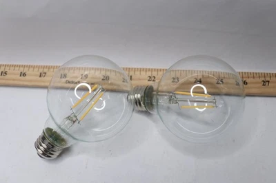 (2-Pk) EcoSmart LED Vintage Edison Light Bulb Clear Glass Filament G25 25W Eqv - Image 1 of 4