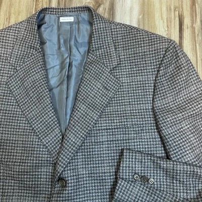 BRIONI Blazer Men’s SZ 46 R 100% Cashmere Italy Blue Gray Houndstooth Piuma - Image 1 of 4