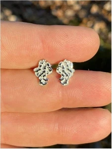 Christmas Gift For Men's Solid Metal Textured Finish Screw Back Stud 925 Silver - Picture 1 of 4