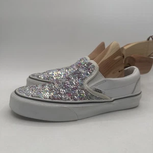 Vans rosa weiß kariert Wende Pailletten Slipper Schuhe Damen 6 / Herren 4,5 - Bild 1 von 12