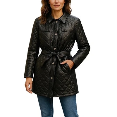 Jaqueta Laundry by Shelli Segal tamanho XL preta acolchoada cintura nova com etiquetas - Imagem 1 de 4