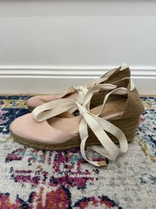 Castaner Wedge Espadrilles Rosa Palo Pink Lace Up Ballet Wedge Heels Eu 39 Aus 8 - Picture 1 of 12