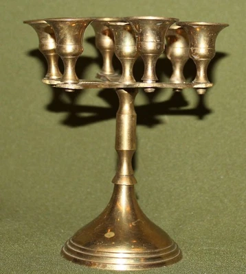 Ancien bougeoir candélabre en laiton - Photo 1/4