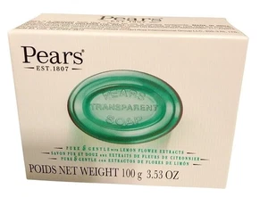 Pears Transparent Soap Bar 3.53 oz With Lemon Flower Extracts Gentle & Pure - Picture 1 of 8