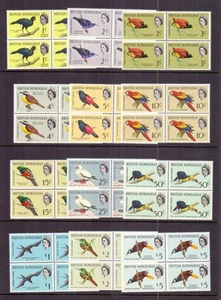 BRITISH HONDURAS 1962 BIRDS DEF. SET (12) IN POSTFRISCH 4ER-BLÖCKE KAT 380 £ - Bild 1 von 2