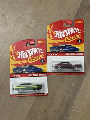 Dodge Charger SF Magenta y verde 1969 Hot Wheels Classics Serie 2 #16 Foto 1 de 2
