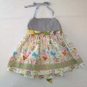 Matilda Jane Girl's Mixed Print Butterfly Halter Top Sleeveless Tie Waist Size 8 - Picture 1 of 7