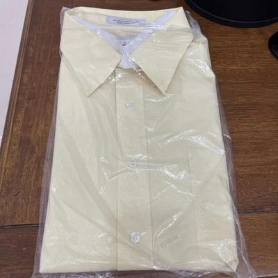 Camisa Marshall Field Para Hombres Botón Frontal Amarillo Rayas Manga Corta Talla 18 Foto 1 de 4