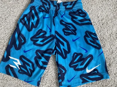 Nike Boys Mesh Athletic Pull On Blue Logo Shorts Sweatpants size S, 8  - Image 1 of 4