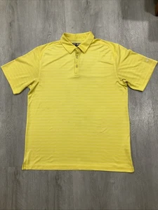 Polo de golf Callaway Opti-Dri talla XL, rayas amarillas/blancas, rendimiento - Imagen 1 de 10