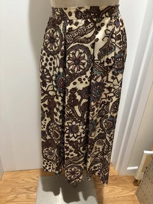 Falda midi vintage August Silk - Diana Gilman, talla 8, vibraciones boho/suroeste Foto 1 de 4