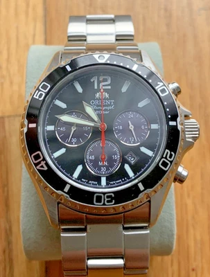Orient Sports Solar Chronograph Sapphire Dial Black Diver Watch RA-TX0202B10B - Image 1 of 4
