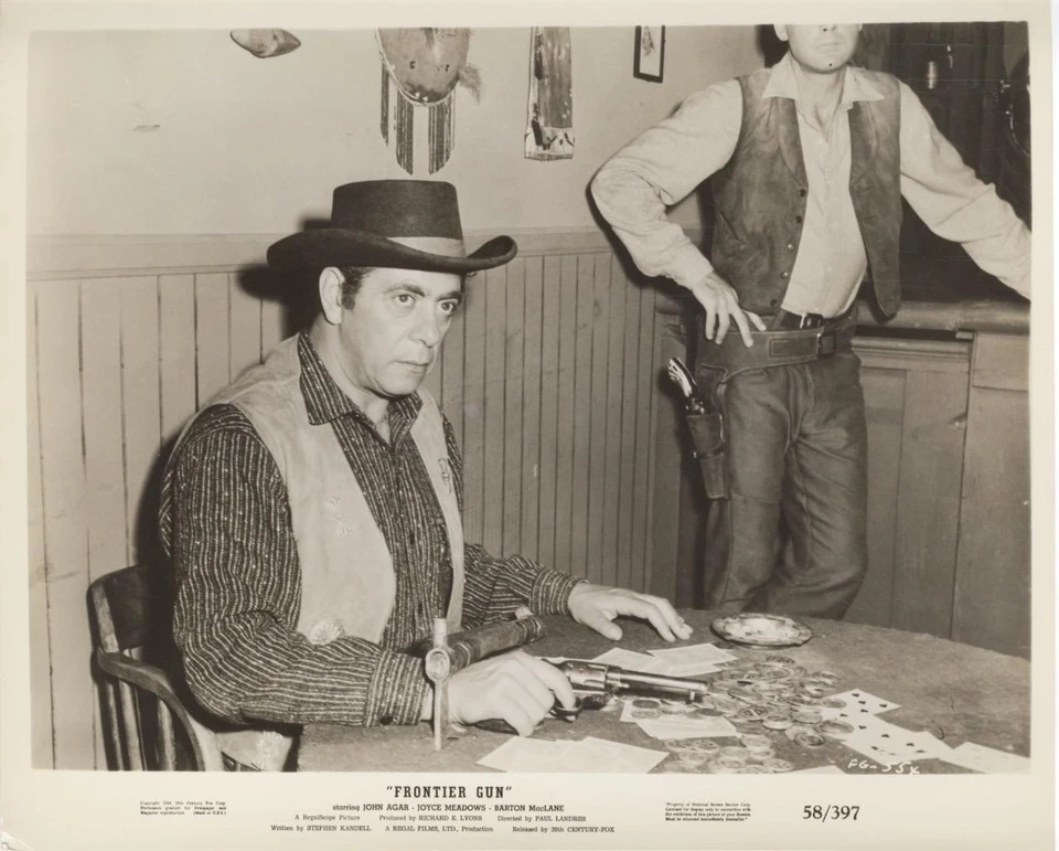 "FRONTIER GUN"-ORIGINAL PHOTO-WESTERN-ROBERT STRAUSS-AT TABLE - Image 1 of 1