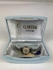 *Not Running* Clinton Waterproof Shock Absorber SS Back Incabloc Swiss Made - Picture 1 of 11