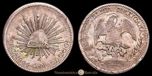  México 8 Reales (26,96g) 1844 Zacatecas Ensayador D·M KM-377.13 MBC+ - Picture 1 of 3
